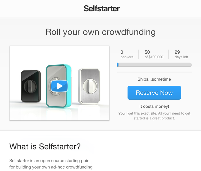 Show selfstarter