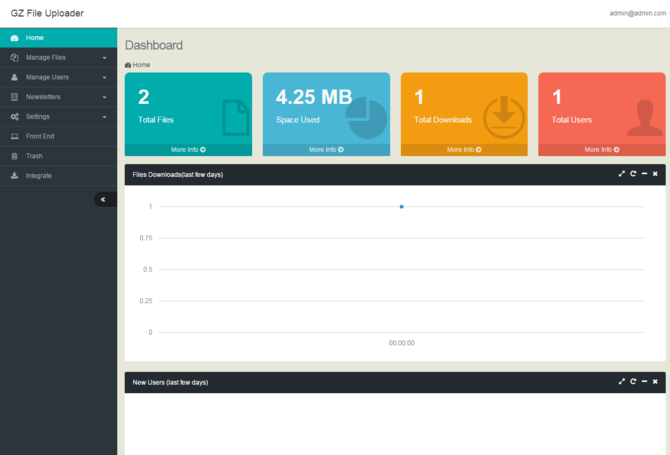 Show php gz file uploader