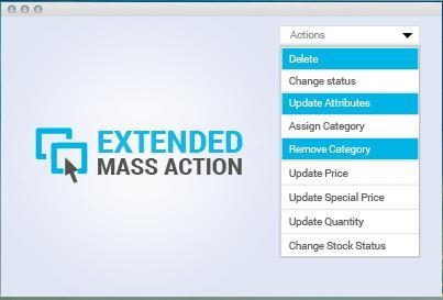 Show magento extented mass action extension