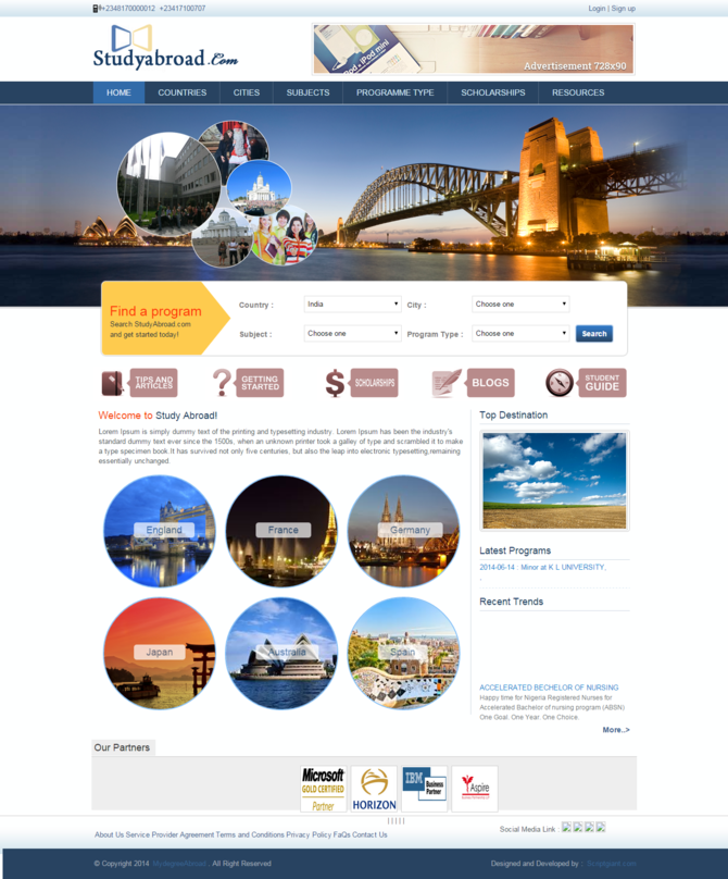 Show study abroad educational website