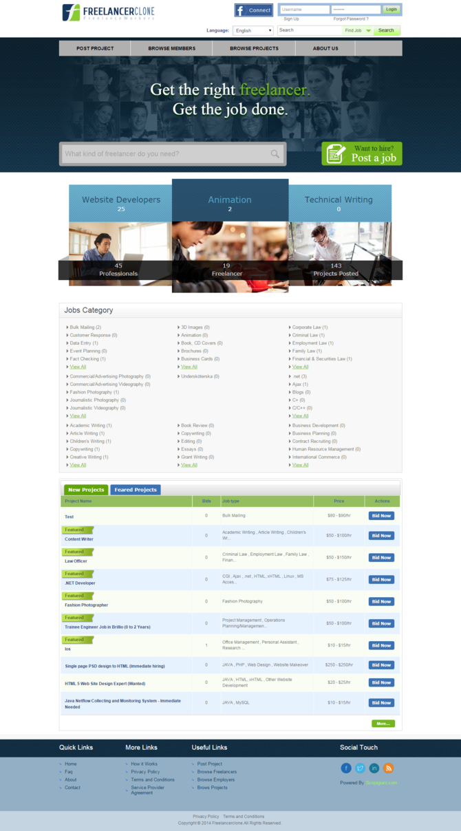 Show freelancer clone script