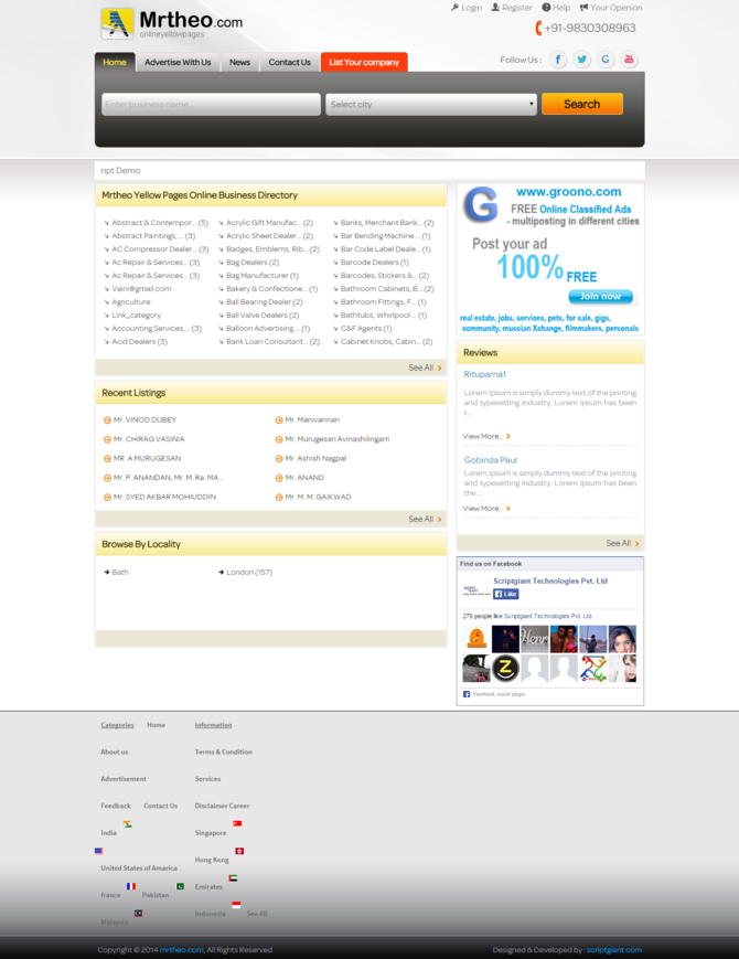 Show business directory scripts