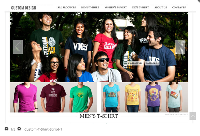 Show custom t shirt script