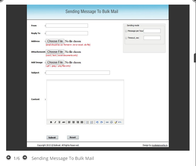 Show email blast script