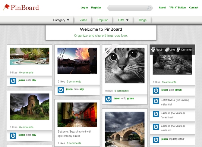 Show pinterest script clone