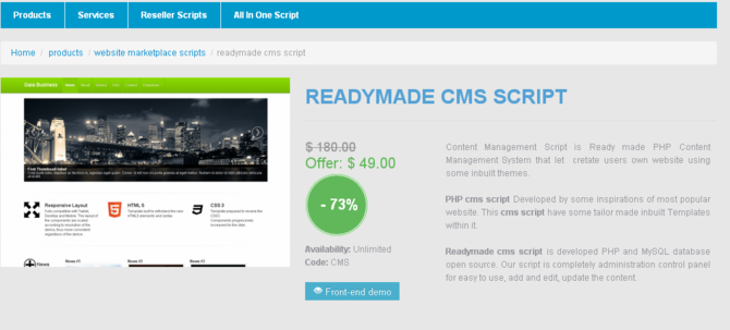 Show readymade cms script