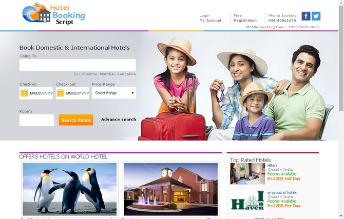 Show online hotel booking script