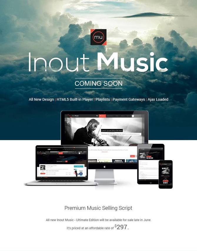 Show inout music   premium music selling script