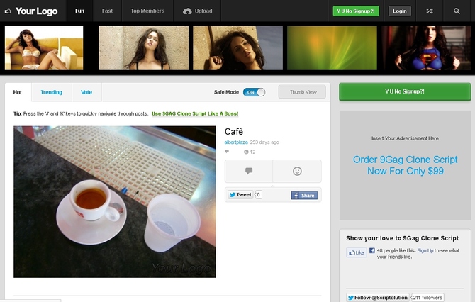 Show 9gag clone script