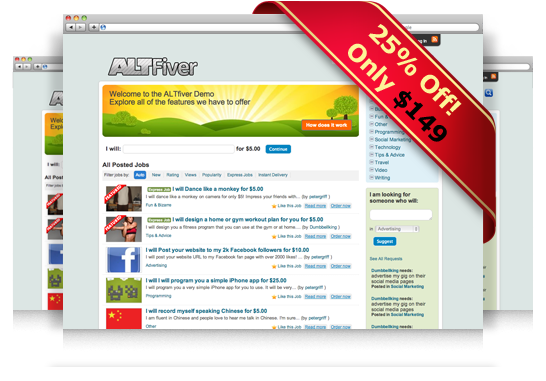 Show altfiver   the best fiverr clone script