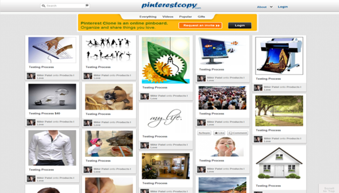 Show pinterest clone script