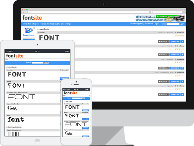 Show fonts site script with 13%2c000 bundled fonts by mfscripts com