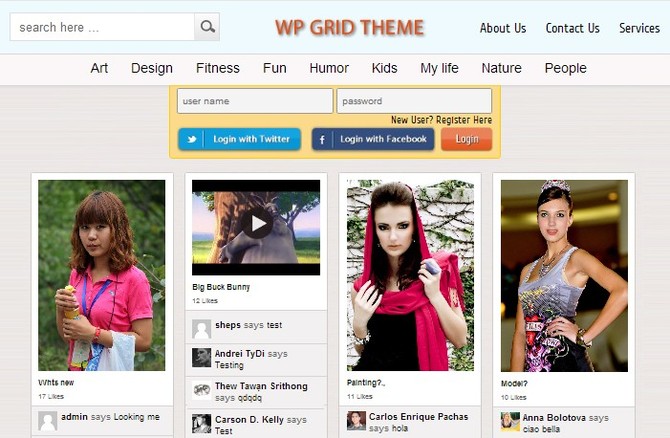 Show pinterest wordpress theme