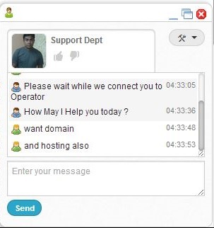 Show chat support script
