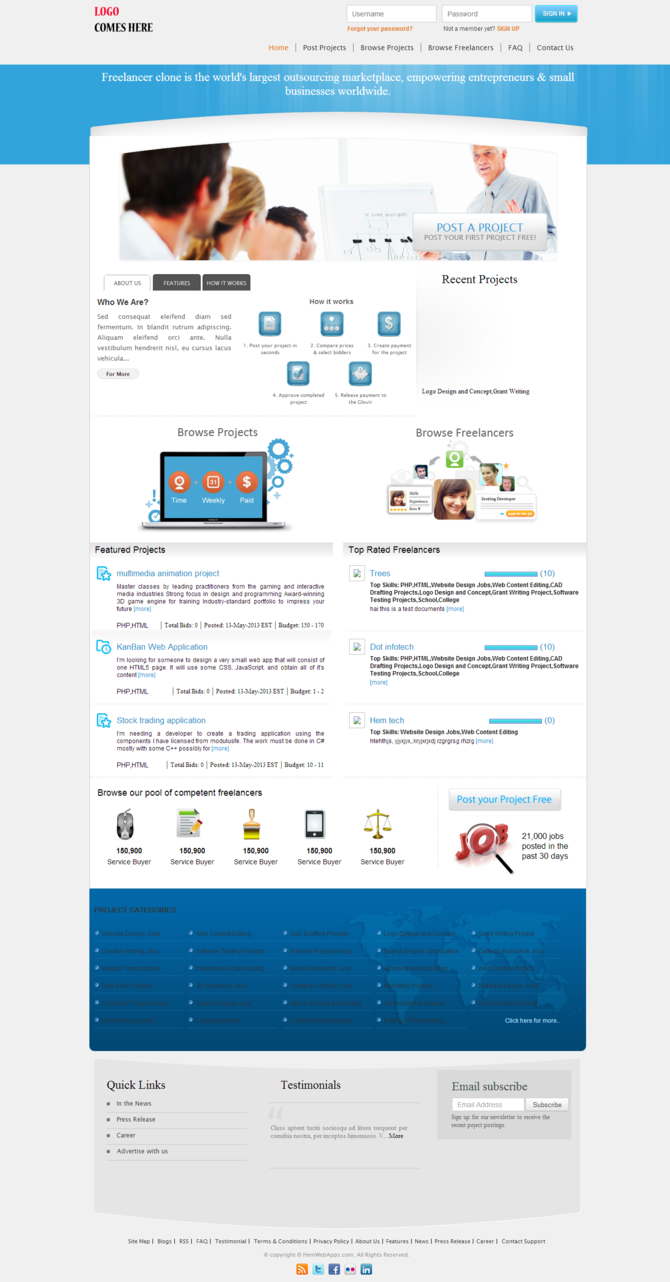 Show freelancer website clone
