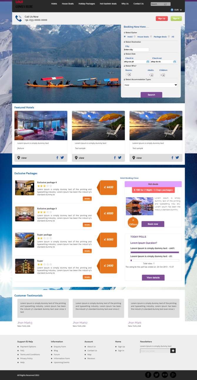 Show hotel booking website clone