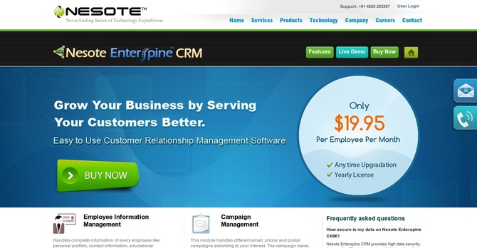 Show nesote enterspine crms (customer relationship management system)