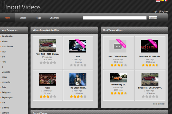 Show inout videos dailymotion clone
