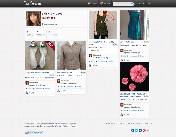 Show ncrypted poshmark clone