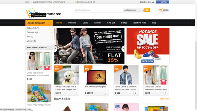 Show triocommerce   multi vendor shopping cart