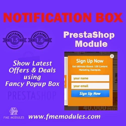 Show fme prestashop module for enabling fancy box notifications